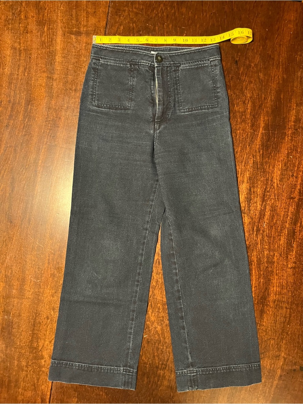 Vintage Steven Alan women’s high waist wide leg denim trousers